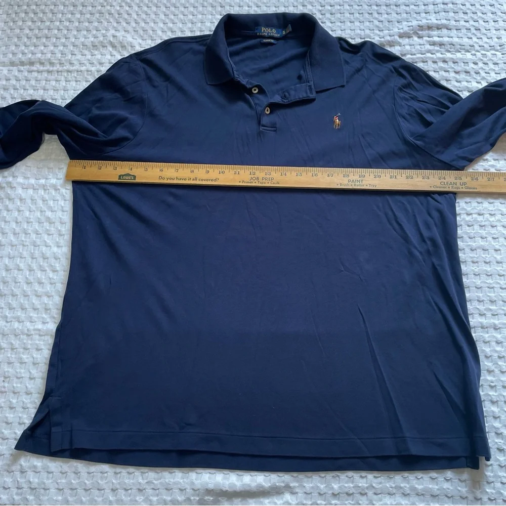 Polo Ralph Lauren Long Sleeve Polo Shirt XL Classic Fit Multicolor Pony‎ Navy